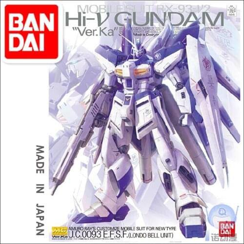 Original Bandai Gundam MG 1/100 Model Hi-v GUNDAM Ver.ka Mobile Suit Assemble Model