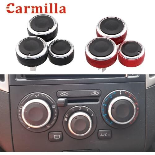 Carmilla 3pcs/set Car Air Conditioning Heat Control Switch Ac Knob Button Cover Cap Trim for Nissan NV200 LIVINA GENISS TIIDA