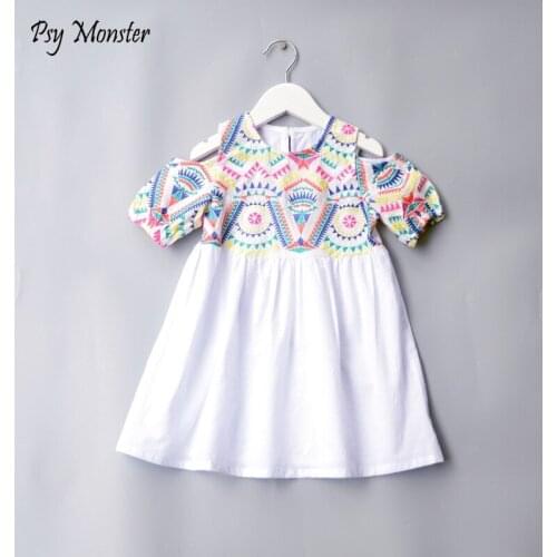 Girls Floral Embroidery Dress 2018 Summer Baby Girls Princess Dress For Party Kids Cute Dresses For Girls Children Clothes H2