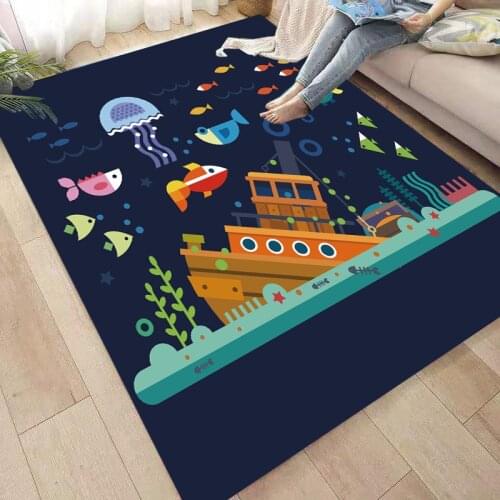 Underwater World Rug Soft Flannel 3D Printed Rugs Parlor Mat Area Rugs Anti-slip Large Carpet Rug Living Room Decor 02