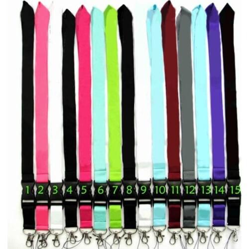 20pcs LANYARD Black/BLUE/WHITE 15 COLORS available NECK STRAP FOR CELL PHONE HOT SALE STRING