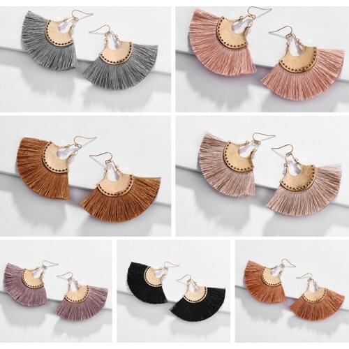 LUNA CHIAO Fashion Jewelry 2020 Fall Winter Trendy Ethic Fringed Tassel Earring Vintage Drop Dangle Statement Earrings