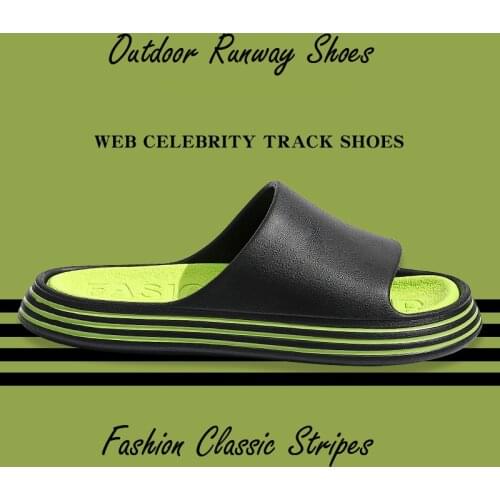 Summer Slippers Mens Slippers Runway Shoes Outdoor Women Slides Soft Thick Flip Flops Non-slip Pool Beach Sandals Indoor Bath