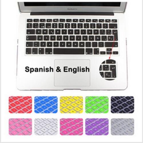 Spanish layout Silicone UK/EU Keyboard Protector Cover Stickers skin For Macbook Air 13 Pro 13 15 17 retinas for mac