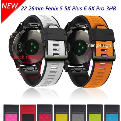 Silicone Watchband For Garmin Fenix 6X 6 6S Pro 5X 5 5S Plus 3 HR 945 935 D2 bracelet 26 22mm Easy Fit Quick release wrist strap