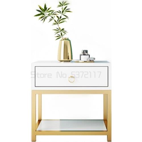 Nordic iron bedside cabinet Mini bedside cabinet multi functional storage cabinet beside living room