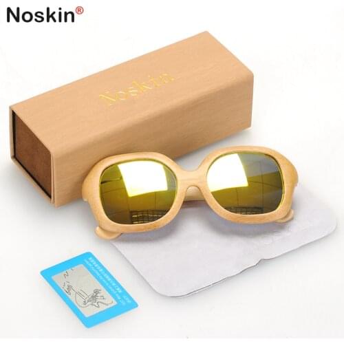 2021High quality Bamboo Polarized Womens sunglasses Mirror lens Oversize Glasses Retro Luxury Designer Brand For Women Eyewear