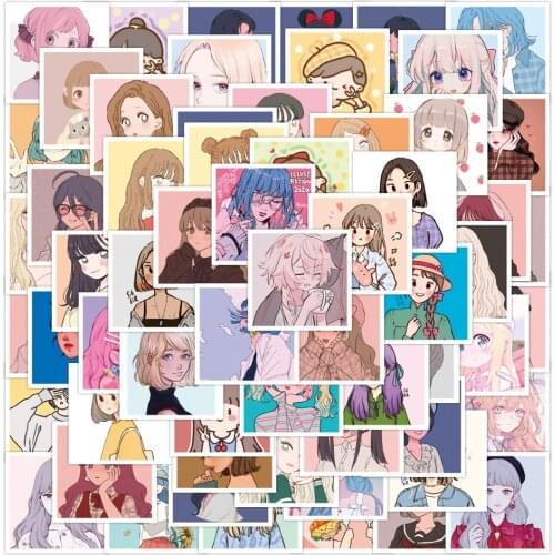 10/30/60PCS INS Style Kawaii Girl Stickers Skateboard Guitar Motorcycle Phone Laptop Waterproof Graffiti Sticker Decal Kid Toy