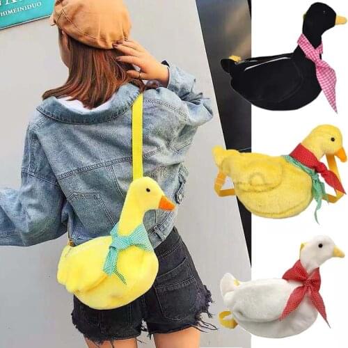2020 Adult Kids Duck Plush Purse Backpacks Animals Shape Crossbody Bag Shoulder Messenger Bag