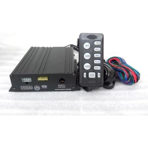 High power 100W car emergency alarm amplifier with remote,microphone,light switch,volume adjust function+1unit 100W slim speaker