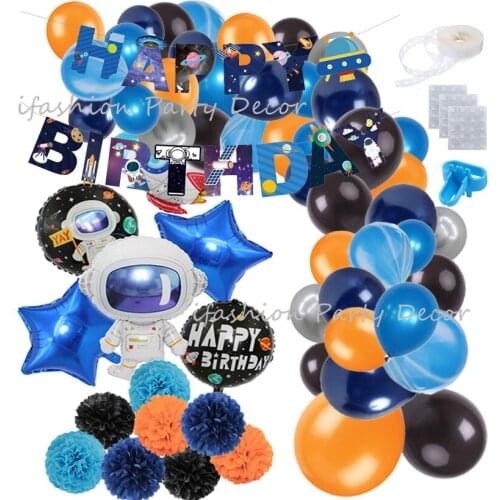 Outer Space Party Balloon Garland Astronaut Rocket Ship Foil Balloons Galaxy/Solar System Theme Party Boys Birthday Party Favors