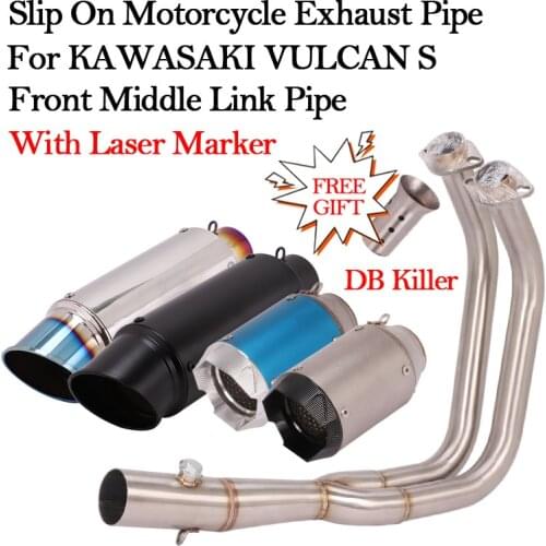 Slip On For KAWASAKI Vulcan S S650 Motorcycle Exhaust 51MM DB Killer Escape Tube Moto Modified Front Middle Connection Link Pipe