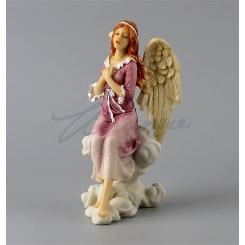 WU CHEN LONG Creative Angel Singing Statue Woman Figure Art Sculpture Resin Craft Home Decor Accessories Birthday Gift R3325