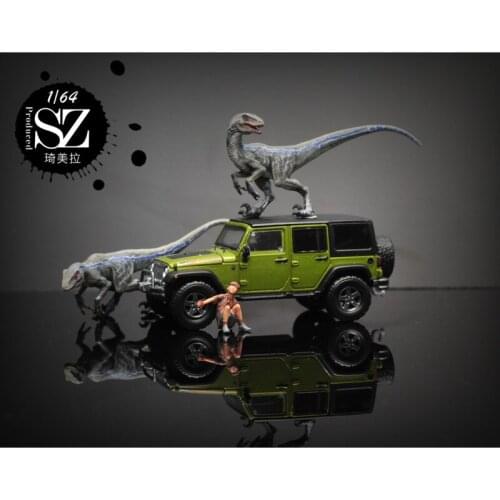 1/64 Doll Jurassic World Raptor Car Model Decoration Collection Childrens Toys