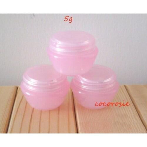 100piece)/lot 5g/5ml jar empty Mushroom shape cosmetic containers jar cute sweety Pink plastic cream jar