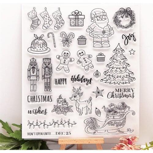18.5*22.5CM Hot sale Santa Claus Clear Stamps / Silicone Seals Roller Stamp for DIY scrapbooking photo album/Card Making