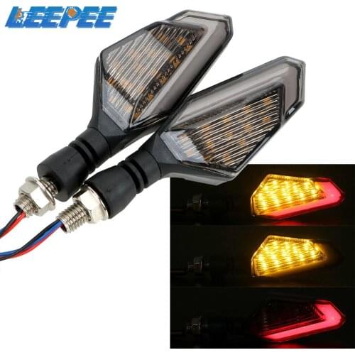 LEEPEE 2Pcs/set Motorcycle LED Turn Signal Lights Universal Blinker Front Rear Signal Lamp DC 12V Moto Accessories