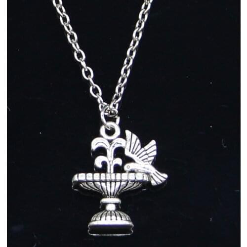 20pcs New Fashion Necklace 21x17mm parterre bird drinking Pendants Short Long Women Men Colar Gift Jewelry Choker