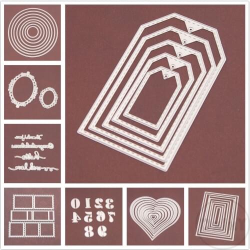 29 Styles) Rectangle Letter Box Metal Cutting Dies Embossing Mold DIY Scrapbooking Album Paper Craft Mould Cards Punch Stencils