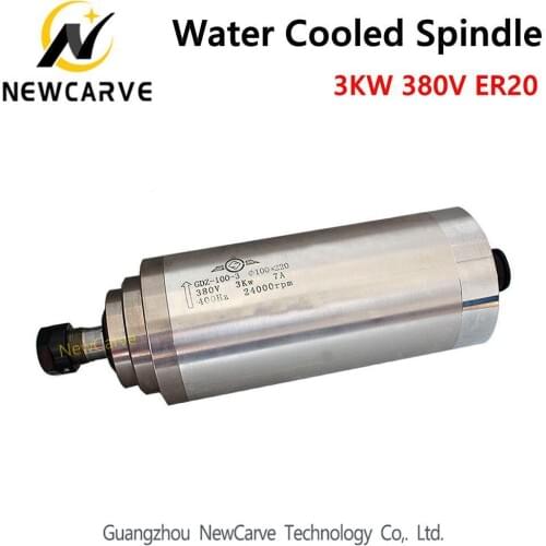 4 Bearing 3KW Water Cooled Spindle Motor 380V 100mm Diameter ER20 GDZ-100-3.0