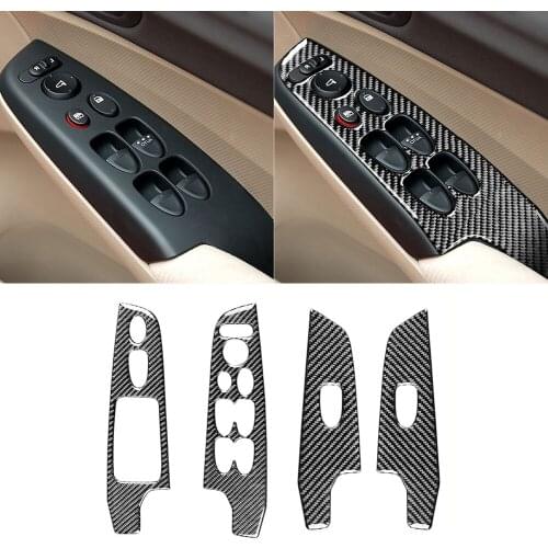4pcs Car Stickers Window Control Switch Cover Decor Armrest Panel Trim Stickers for Honda Civic Gen 8 2006-2011 Car Accessories