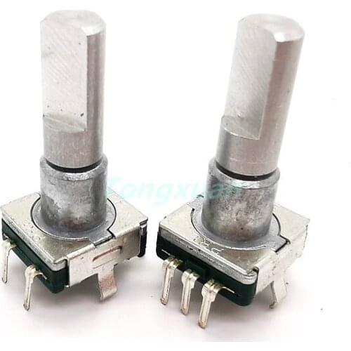 5pcs EC11 Rotary Encoder Code Switch 30 Position 360 Degree Rotation With Push Button 5pin Half Shaft Handle 21.5mm