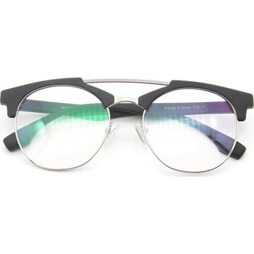 Big Retro Round Glasses Cat Eye Wood Grain Eyewear Frames Oversize Optical Spectacles Leopard Acetate Double Bridge Eyeglasses