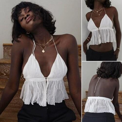 Womens V-Neck Slim Camisole Shape Striped Camisole Bowknot Knot Slim Solid Color Camisole White