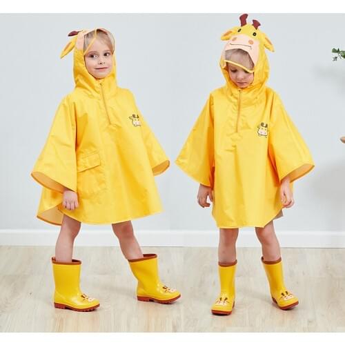 Cute Animal Print Waterproof Rain Coat Children Windproof Poncho Student Impermeable Raincoat For Travel Hiking
