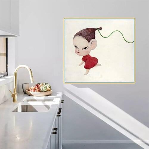 Holover Yoshitomo Nara"Runaway Baby"Modern Canvas Oil Painting Japanese Manga Unframed Modern Wall Art Home Decor Aesthetic