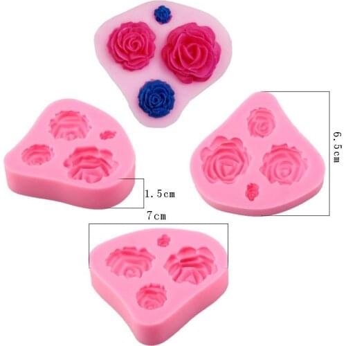 3D 4 rose shape silicone cake decorating tool silicon mold Eco-Friendly fondant decorating party accessories