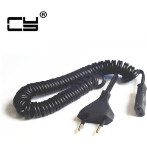 EU Power cable cord Figure 8 C7 to Euro Eu European 2 pin AC Plug EU Spring Strech Power cable for cameras printers notebook 2m