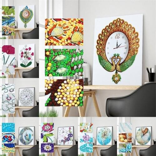 Peacock Diamond Painting Clock 5D Special Drill Diamond Embroidery Cross Stitch DIY Arts Crafts New Arrivals Home Wall Decor