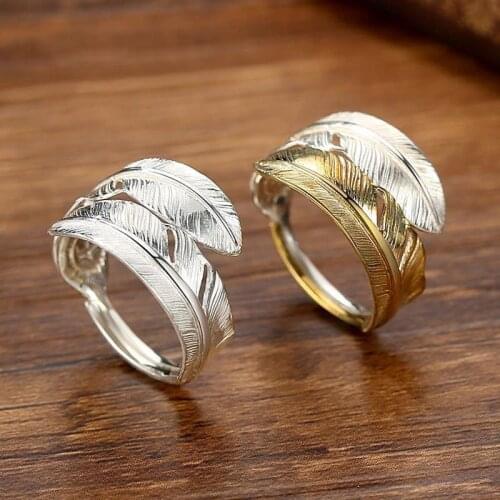 Original New Japanese Feather Light Luxury High-grade Silver Ring Men And Women Couple Ring Opening Adjustable Jewelry