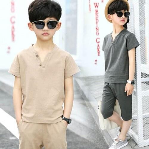 Hot Sale Summer Baby Boy Clothes Set T-shirt+Short Pant 2 Pcs Set Baby Boys Summer Clothes For 6-14 Yrs Children Clothing Sets