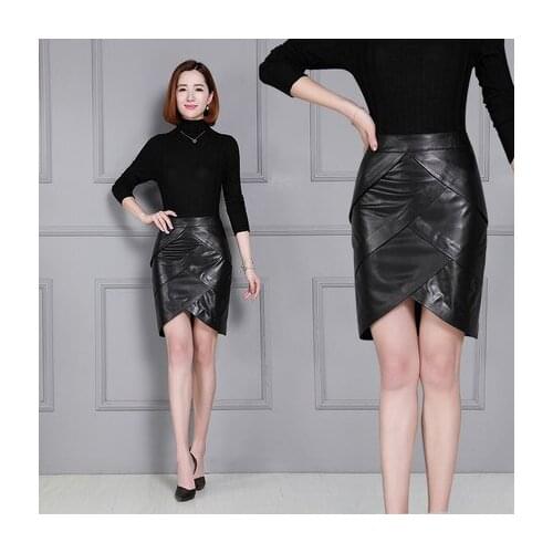 Top brand and Winter Autumn New High Waist Slim Wrap Hip Leather Skirt K79 high quality