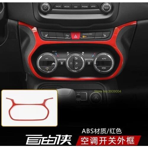 For Jeep Renegade 2016-2018 1PC Creative Car Air Conditioner Switch Knob Panel Frame Cover Trim Car Styling Accessories