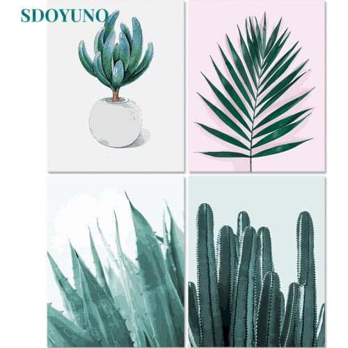 SDOYUNO 60x75cm Oil Paint By Numbers Plant Frameless DIY Painting By Numbers On Canvas Digital Painting Home Decor Unique Gift