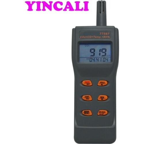 Multi-function IAQ Meter AZ77597 Combo Carbon Dioxide Carbon Monoxide Gas Detector CO2, CO, Temperature, RH, DP, WB Tester