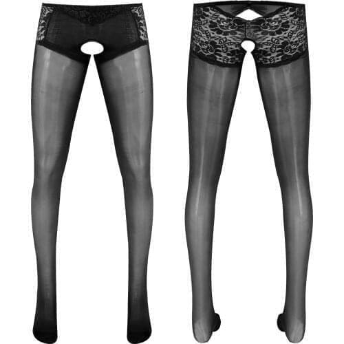 Mens Pantyhose Open Crotch Tights Crotchless Stockings Leggings Pants Erotic Sexy Pantyhose Long Pants Leggings Sissy Nightwear