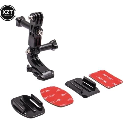 Front Side Helmet Accessories Set J-shaped Buckle Base Support Mount for GoPro Hero 5 6 7 4 Xiaomi Yi 4K SJCAM Go Pro New