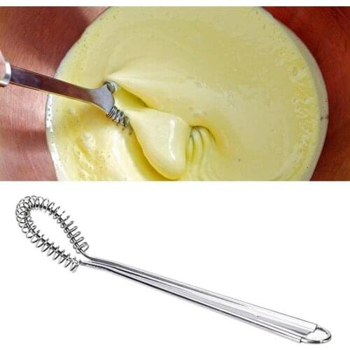 Mini Egg Beater Stainless Steel Handheld Egg Whisk Spring Whisk Egg Stirrer Small Egg Beater Tool Honey Kitchen Baking Coxeer