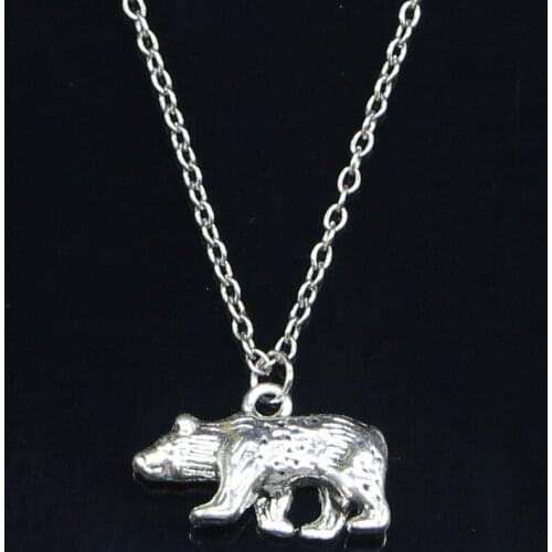 New Fashion Necklace 24x15mm bear california state flag Pendants Short Long Women Men Colar Gift Jewelry Choker