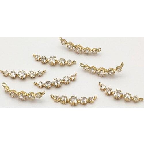 New Arrival! 31x7mm 30pcs Cubic Zirconia Connector For Handmade Necklace/Earrings make DIY Parts,Jewelry Accessories Findings