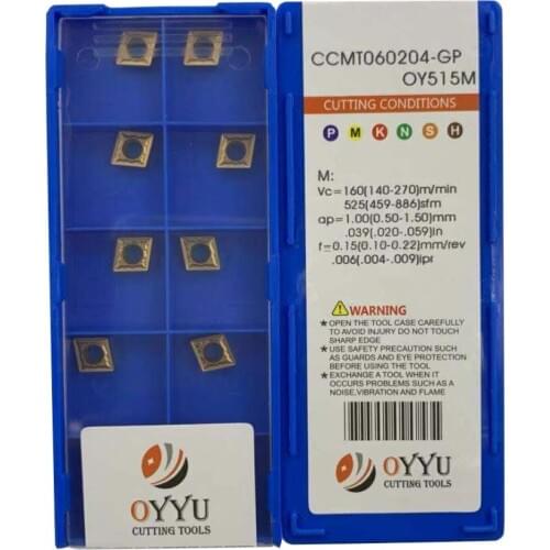 OYYU CCMT 060204 060208 CCMT060204-GP CCMT060208-GP OY515M Carbide Inserts Process Stainless Steel Lathe Tools Turning Tool CNC