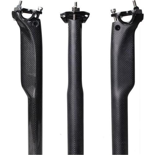 NO LOGO 3K Carbon Fiber MTB Seatpost Lightweight Road Bike Seattube Bicycle Seat Post Black 27.2/30.8/31.6mm Cycling Parts