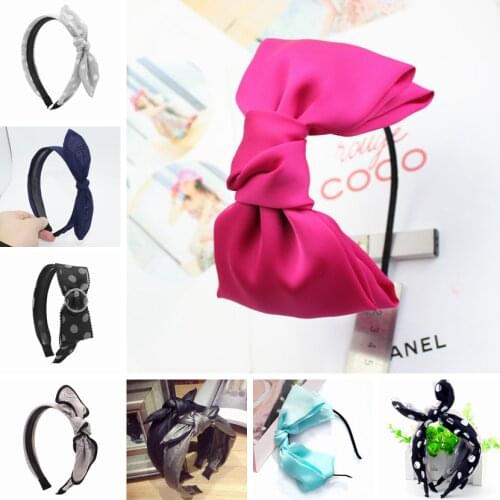 10 Pieces Mix Style Big Bow Hair Band for Women Korean New Hair Accessories Jewelry Quality Leather Punk Hair Bands Headband