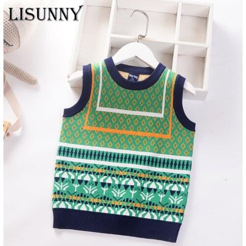 Baby Girls Sweater Vest Baby Striped Autumn 2021 New Children Knit Vest Pullover Kids Sweater Top Toddler Clothes O-Neck 2-7y