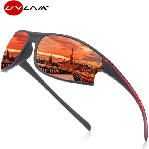 UVLAIK 100% Polarized Sports Sunglasses Men Goggles 2021 UV400 Climbing Women Outdoor Elasticity Sun Glasses Matte Black Eyewear