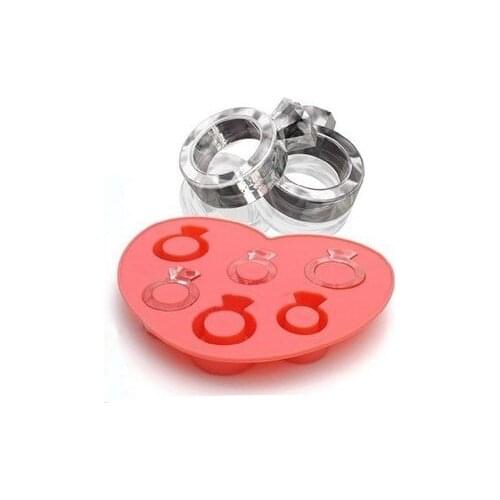 Party Supplies 6-cavity Cute Lovely Love Ring Shaped Ice Cake Chocolate Sugar Silicone Mini Cube Craft Fondant Mold Tray